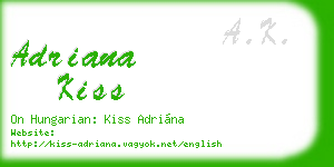 adriana kiss business card